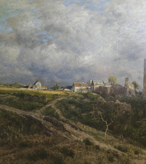 HEINRICH HARTUNG (1851-1919) Die Löwenburg in Monreal 93,5 x 133 cm Signiert und datiert rechts unten: H. Hartung 93. Im Originalrahmen Ein Hauptwerk des Malers.