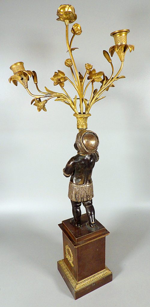 Großer Kandelaber Empire Frankreich um 1800 Allegorie Afrika H. 65 cm, Br. 30 cm