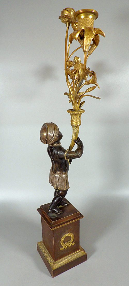 Großer Kandelaber Empire Frankreich um 1800 Allegorie Afrika H. 65 cm, Br. 30 cm