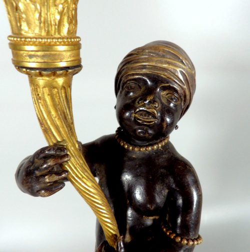 Großer Kandelaber Empire Frankreich um 1800 Allegorie Afrika H. 65 cm, Br. 30 cm
