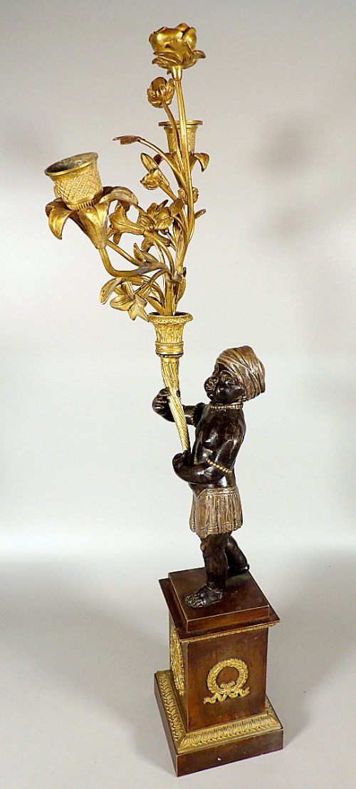 Großer Kandelaber Empire Frankreich um 1800 Allegorie Afrika H. 65 cm, Br. 30 cm