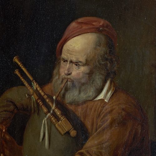 Alternative view of David Rijckaert Ryckaert III. 1612-1661 attr.  Der Dudelsackspieler  Öl auf Holz