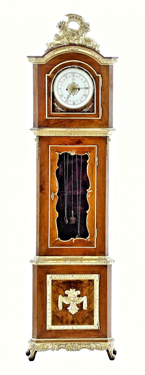 Alternative view of Standuhr Rokoko Dänemark Mathias Ortmann (1692 - 1757) attr. um 1750  Das Zifferblatt monogrammiert JCP  H. 244 cm.