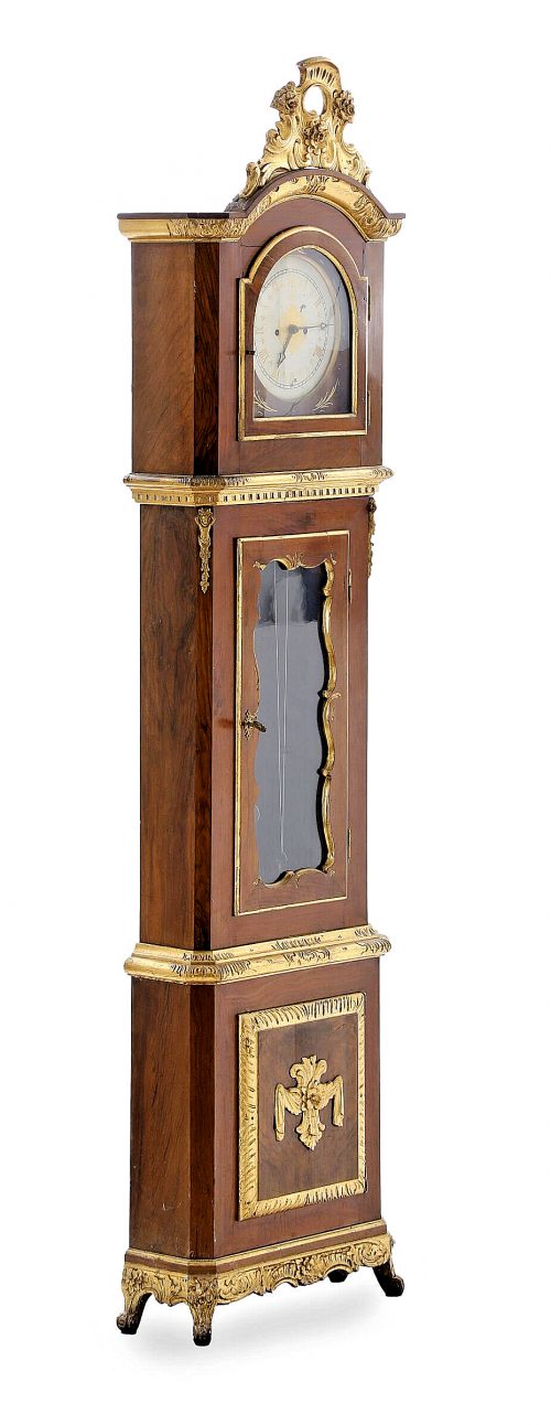 Standuhr Rokoko Dänemark Mathias Ortmann (1692 - 1757) attr. um 1750 Das Zifferblatt monogrammiert JCP H. 244 cm.