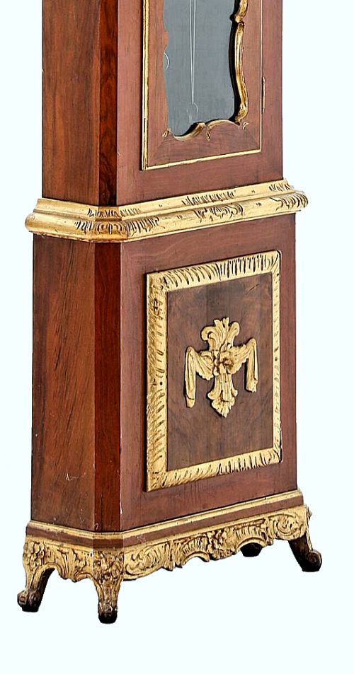 Standuhr Rokoko Dänemark Mathias Ortmann (1692 - 1757) attr. um 1750 Das Zifferblatt monogrammiert JCP H. 244 cm.