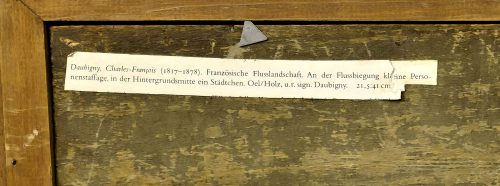 CHARLES FRANÇOIS DAUBIGNY (1817 Paris 1878) Flusslandschaft mit Wäscherin signiert