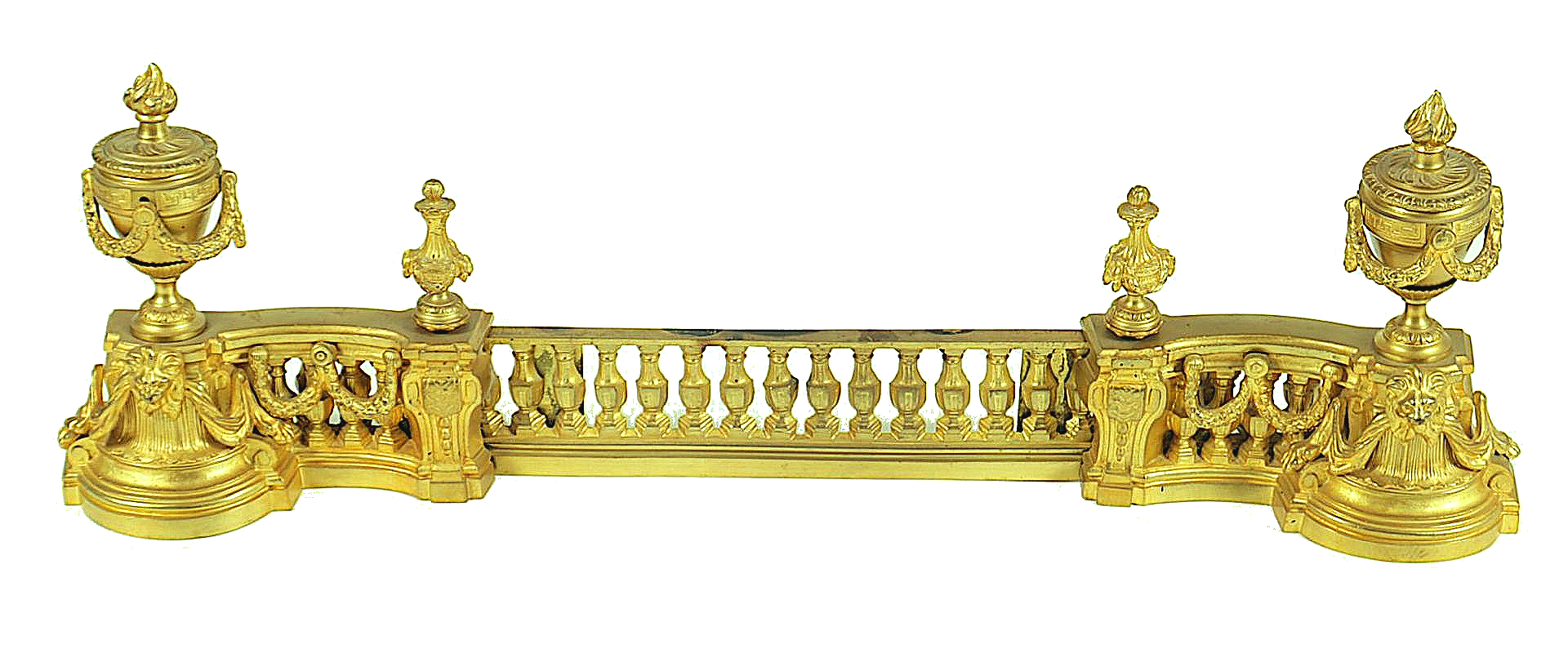 Kaminböcke Frankreich Klassizismus Louis XVI um 1780 Feuervergoldete Bronze Länge variabel ca. 70 cm bis 105 cm