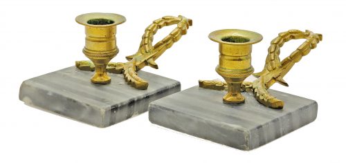 Kerzenhalter Kerzenständer Empire um 1820  H.7 cm, 14 cm x 9 cm