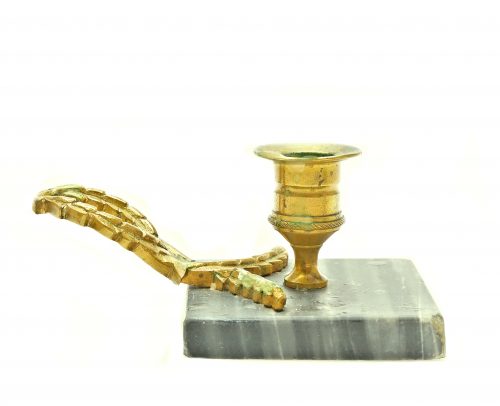 Alternative view of Kerzenhalter Kerzenständer Empire um 1820  H.7 cm, 14 cm x 9 cm