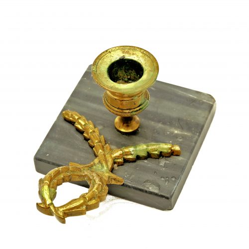 Kerzenhalter Kerzenständer Empire um 1820 H.7 cm, 14 cm x 9 cm