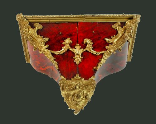 Konsole Wandkonsole Frankreich Rokoko Louis XV um 1740 rotes Schildpatt  L. 28 cm, H. 19 cm, T. 15 cm