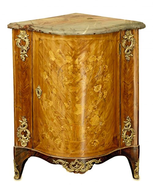 Kommode Eckkommode Rokoko Encoignure Frankreich Louis XV um 1760  88,5 x 51,5 x 51,5 cm