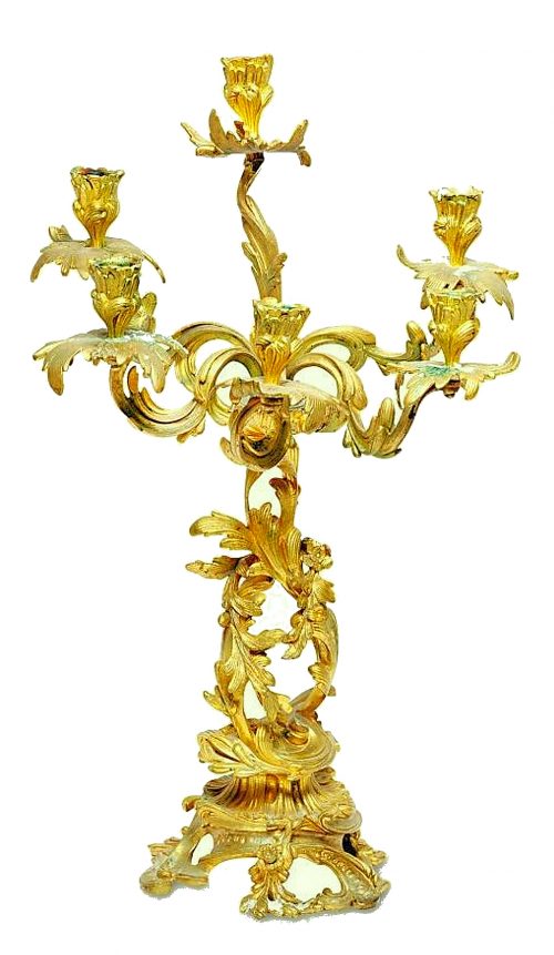 Kandelaber Leuchter Rokoko Louis XV H. 62 cm.