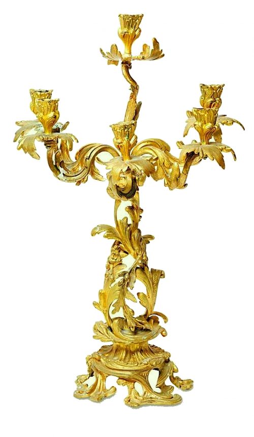 Kandelaber Leuchter Rokoko Louis XV H. 62 cm.