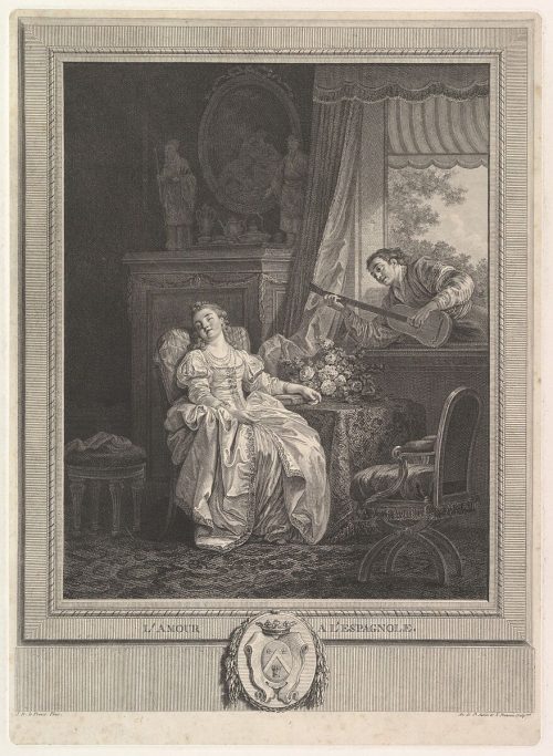 Jean-Baptiste Leprince (Metz 1734–1781 Saint-Denis-du-Port) L’Amour à l’espagnole - Expertise Francois Marandet London