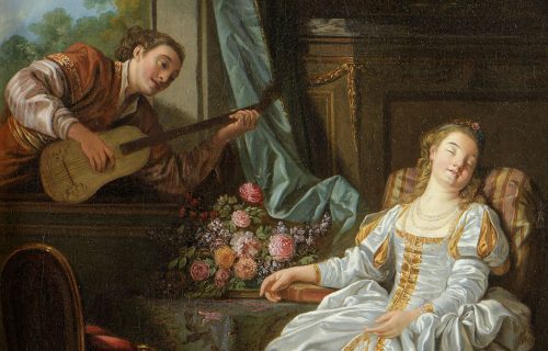 Jean-Baptiste Leprince (Metz 1734–1781 Saint-Denis-du-Port) L’Amour à l’espagnole - Expertise Francois Marandet London