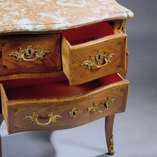 Kommode Rokoko Frankreich Louis XV Barock um 1760 gestempelt P ROUSSEL sowie 2 x JME Jurande des Menuisiers Ébénistes