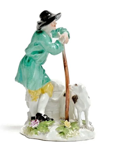 Meissen Porzellan Hirte mit Hund Um 1750