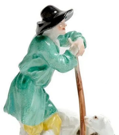 Meissen Porzellan Hirte mit Hund Um 1750