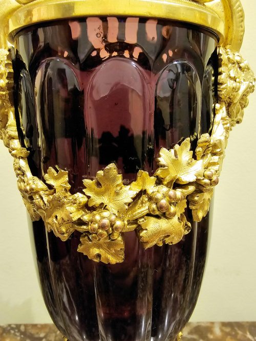 Potpourri Vase Glas Amethyst Farbe Klassizismus Louis XVI Frankreich 19.Jh. Höhe 32 cm