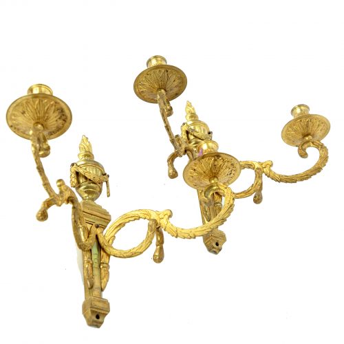 Alternative view of Wandlampen Klassizismus Appliken Schweden Louis XVI um 1790  H. 28 cm