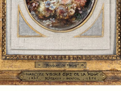 Narcisse Virgilio Díaz de la Peña 1807 – 1876 Paar Blumenstillleben Pendants - signiert