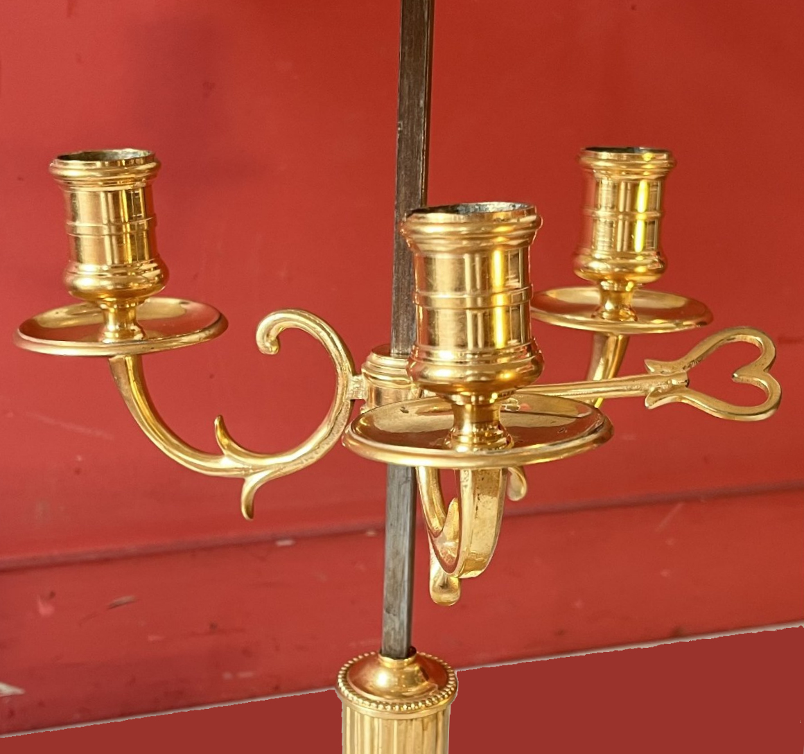 Schreibtischlampe Bouillotte Klassizismus Frankreich Louis XVI um 1790 H. 64,5 cm – Bild 7