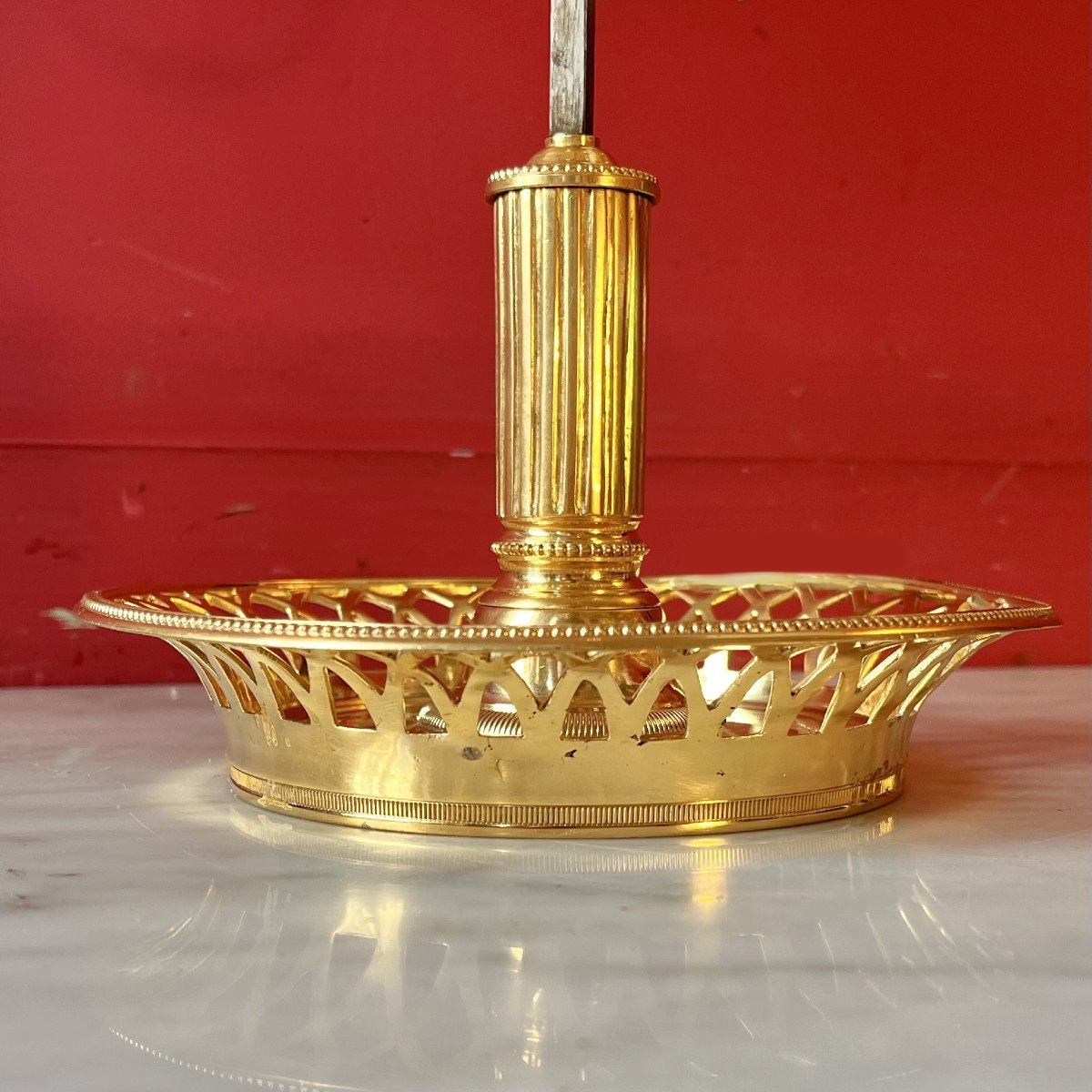 Schreibtischlampe Bouillotte Klassizismus Frankreich Louis XVI um 1790 H. 64,5 cm – Bild 9