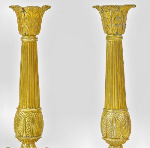 Kerzenständer Paar Frankreich Empire um 1810 Kerzenhalter  H. 25 cm – Bild 2