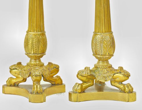 Kerzenständer Paar Frankreich Empire um 1810 Kerzenhalter  H. 25 cm – Bild 5